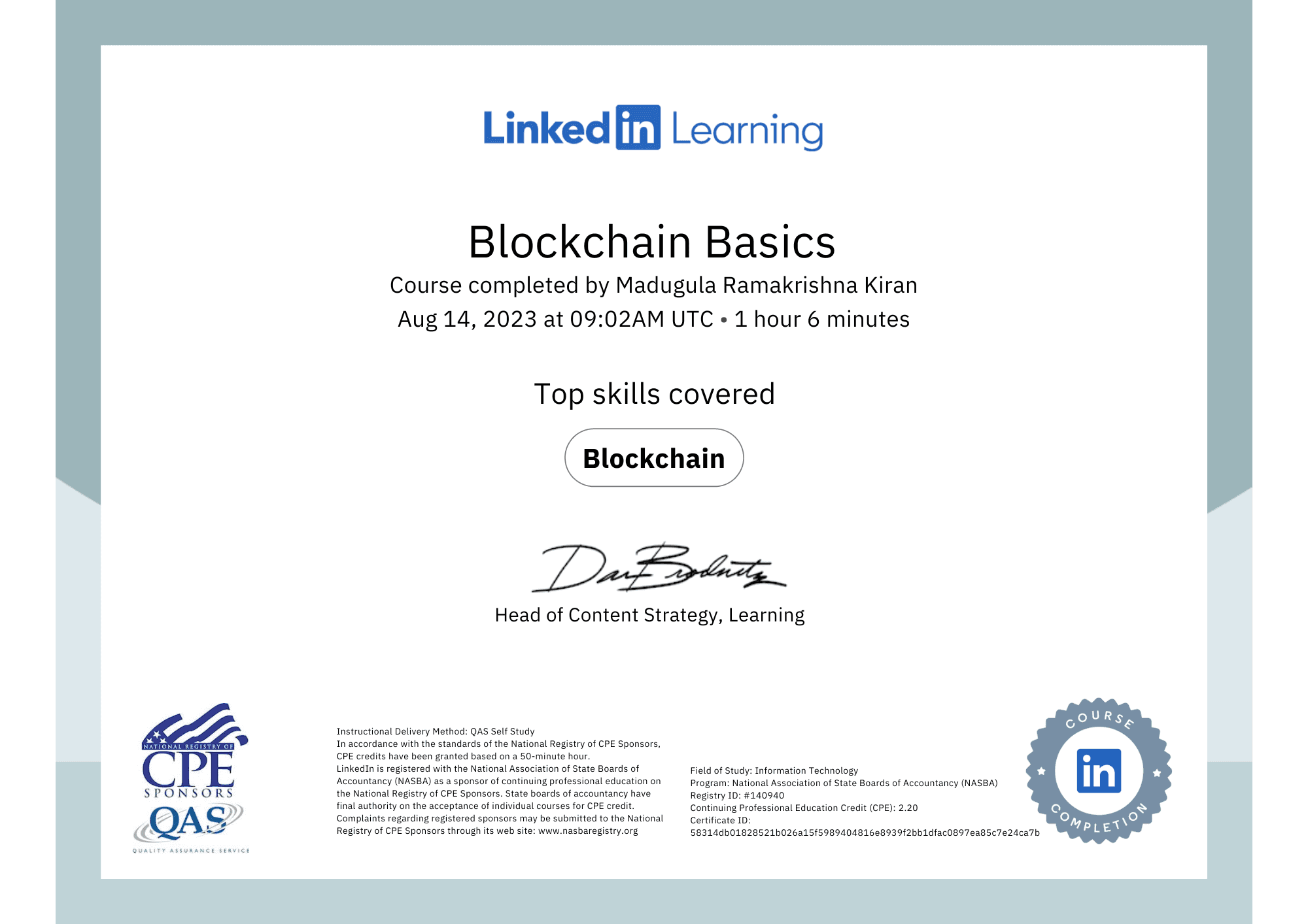 LinkedIn Learning Credential