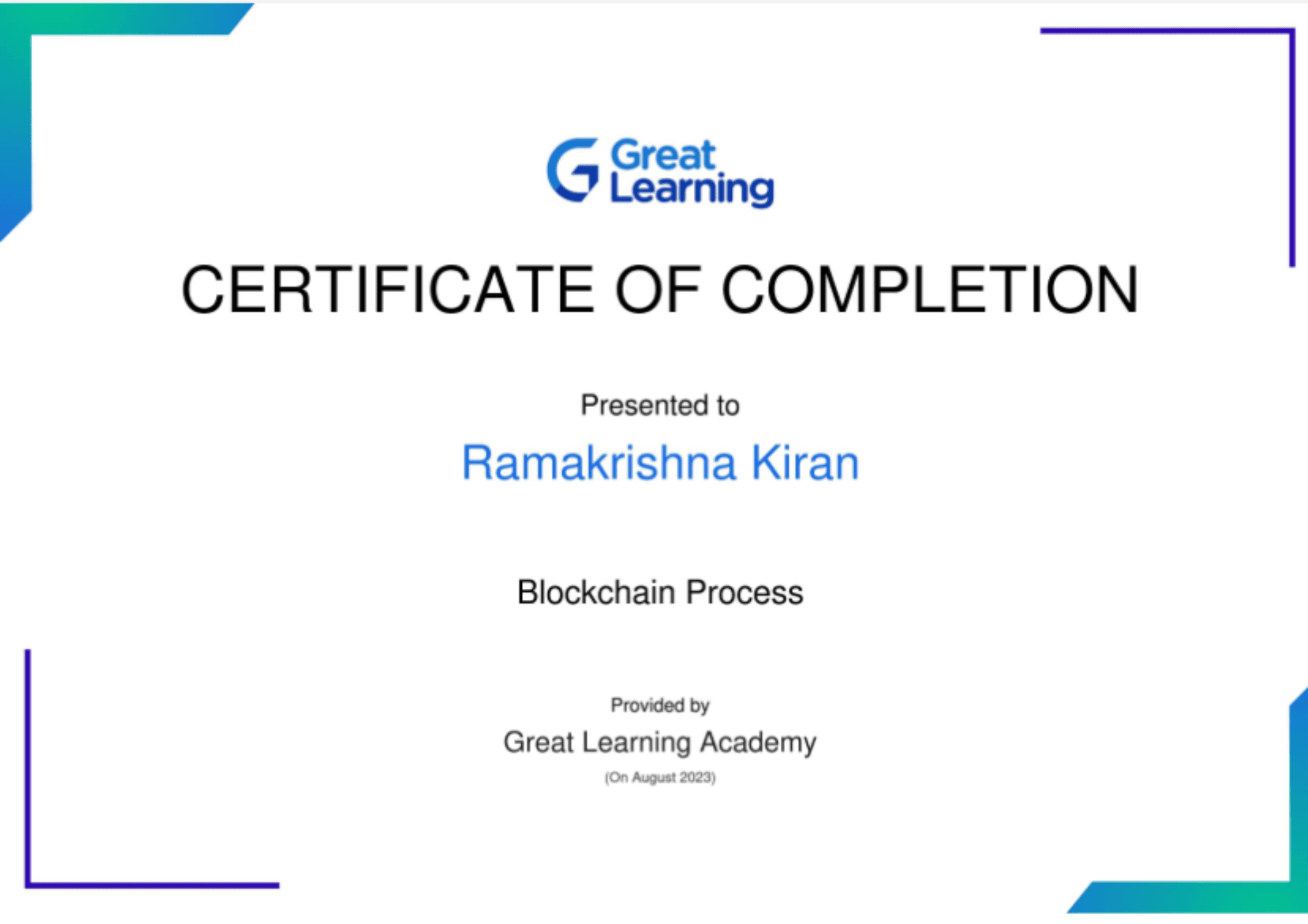 Great Learning Credential